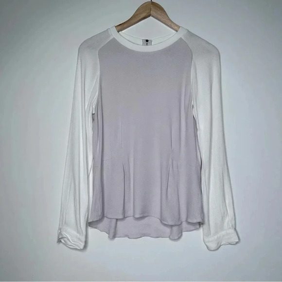 Rebecca Taylor Two Tone Pullover Peplum Blouse Top Size 8 - Picture 1 of 6